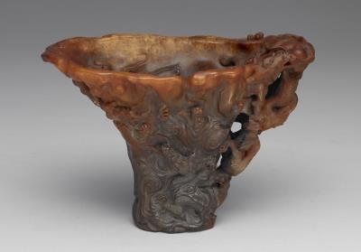 图片[2]-Carved rhinoceros horn cup with cloud-and-dragon decoration, 18th century, Qing dynasty-China Archive